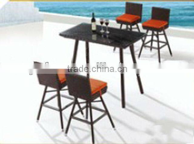 plastic rattan furniture mini bar table and chairs