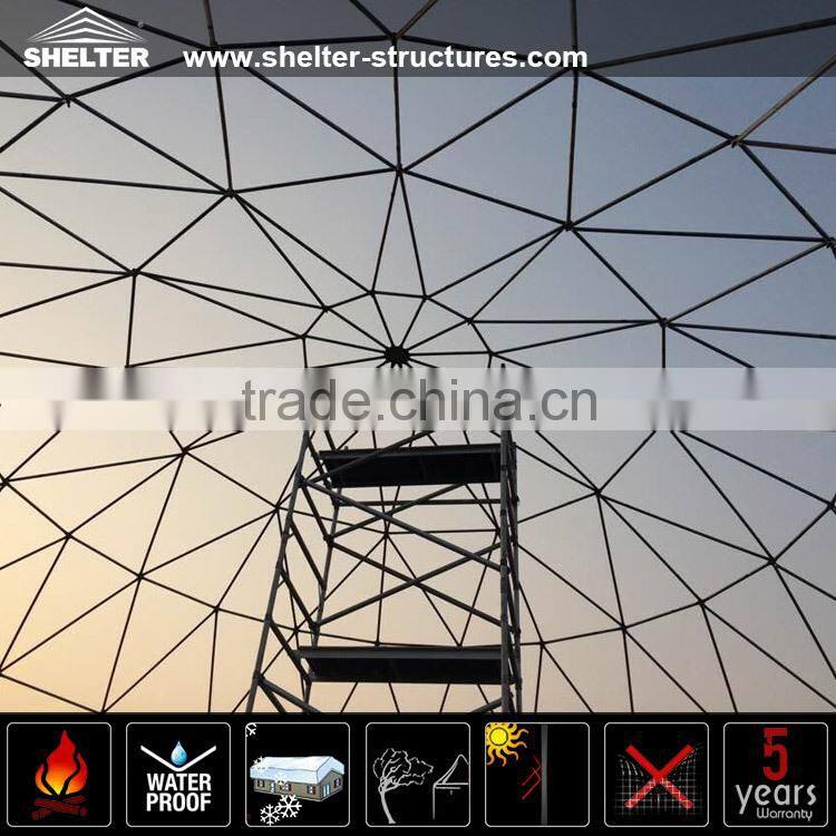 Multi-purpose transparent fabric dome tents for gathering