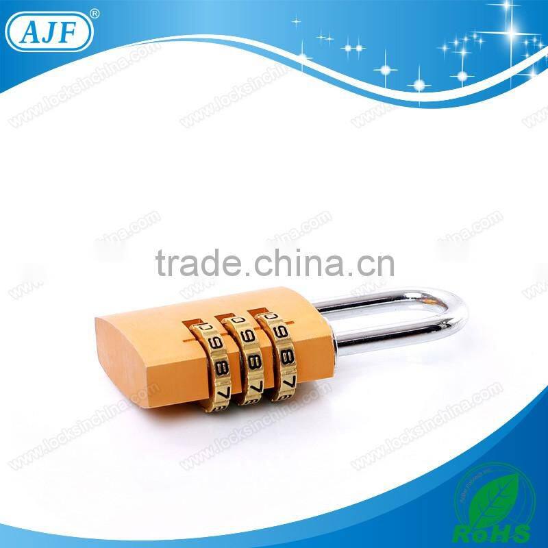 AJF New Arrival top security 3 digits colorful aluminium combination coded lock