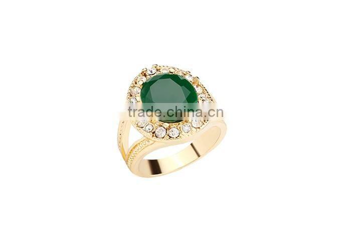 Zinc alloy gemstone rinestone latest design simple stone gold finger ring designs