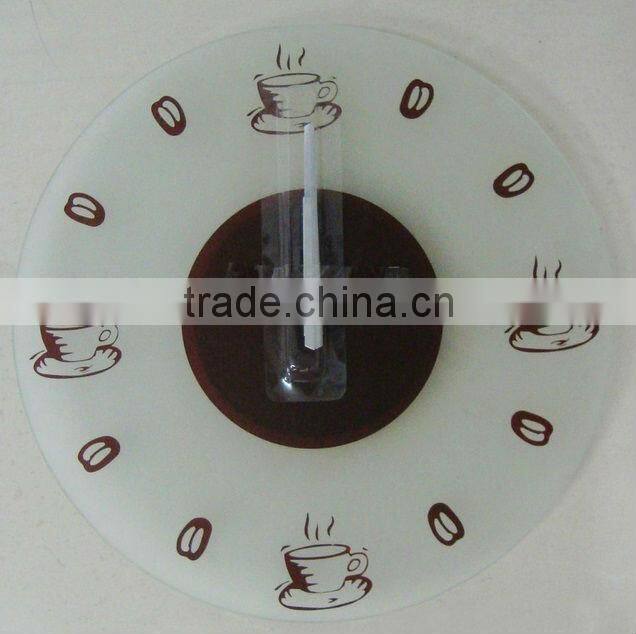 Decorative glass wall clock design, wall mounted clock