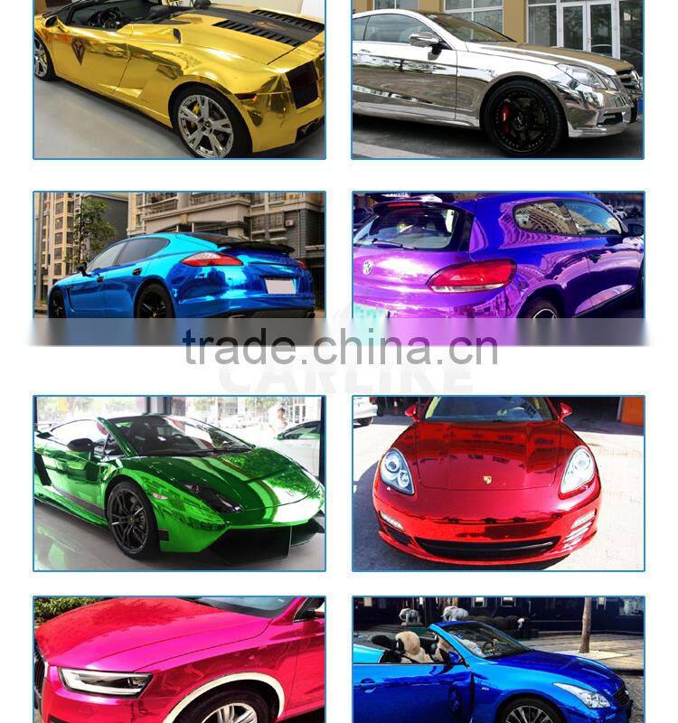 CARLIKE Stretch Chrome Film Car Wrap PVC Vinyl Decals