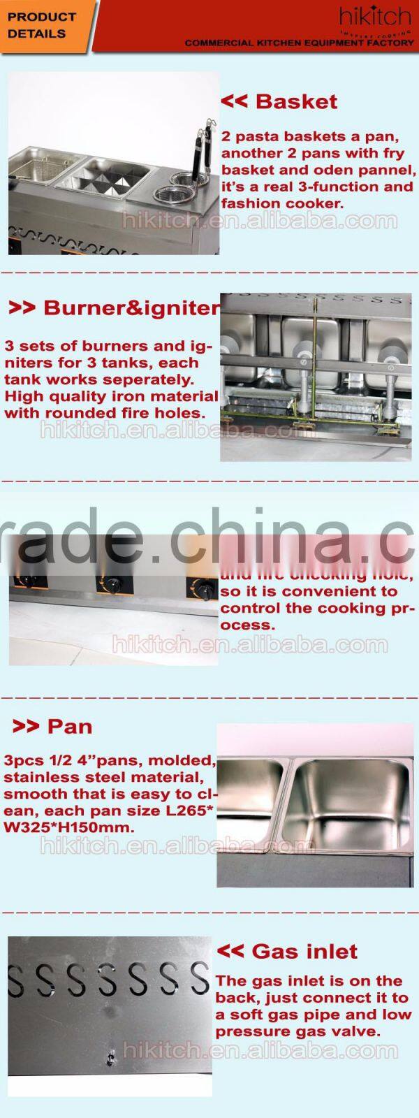 Combination cooking equipment counter top pasta cooker fryer oden boiler for restaurant