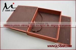 Fabric Leather Wood Photo Storage Box