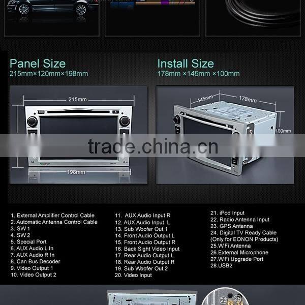 EONON GM5155 Sliver 7 Inch Digital Touch Screen Car DVD Player with Screen Mirroring Function& Built-in GPS For OPEL