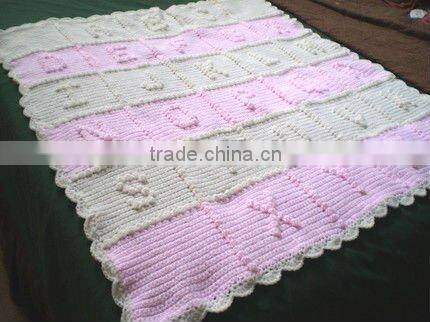 Cuter Checked Crocheted Baby's Cotton Blend Ruffle Blanket