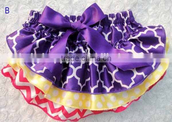 wholesale top selling cool minion fancy soft touch satin fashion style baby infant bloomer