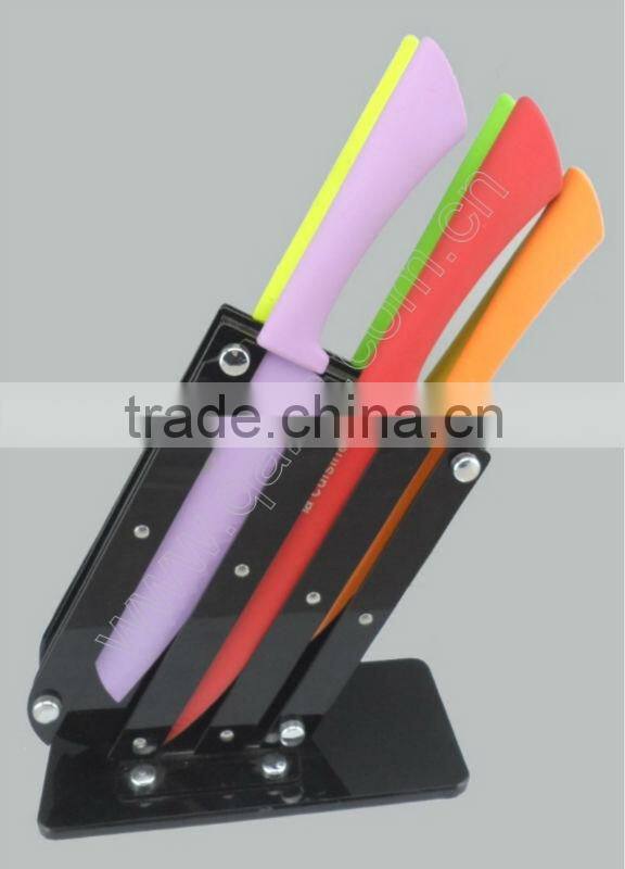 6pcs Nonstick kitchen Knife/Color acrylic stand kitchen Knife Set