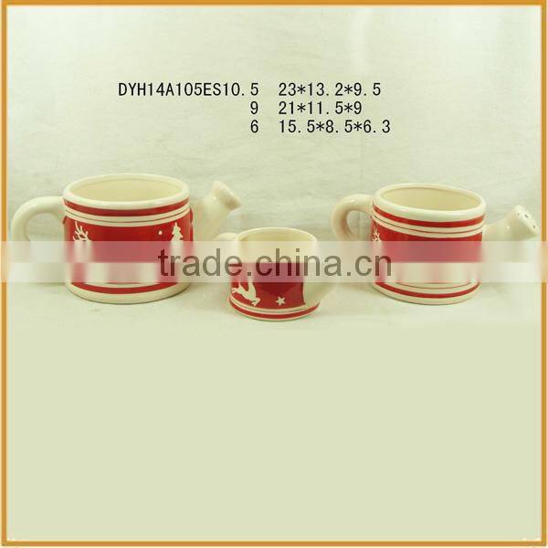 Garden supply special shape ceramic good quality watering can flower pot