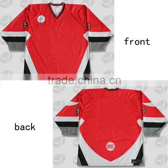 100% Polyester High Quality 2015 New Plain Fashion Classic Hockey Jersey