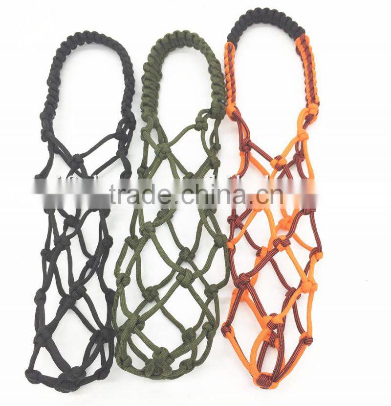 Wholesale 550lb 7 Inner Strands Paracord Handmade Reticular Bottle Cover Paracord Cup Bottle Carrier Survival Rope Bottle Sling