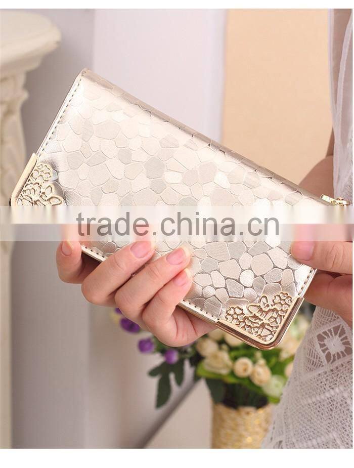 Elegant PU Leather Woman Bling Wallet Laides Latest handbag Purse