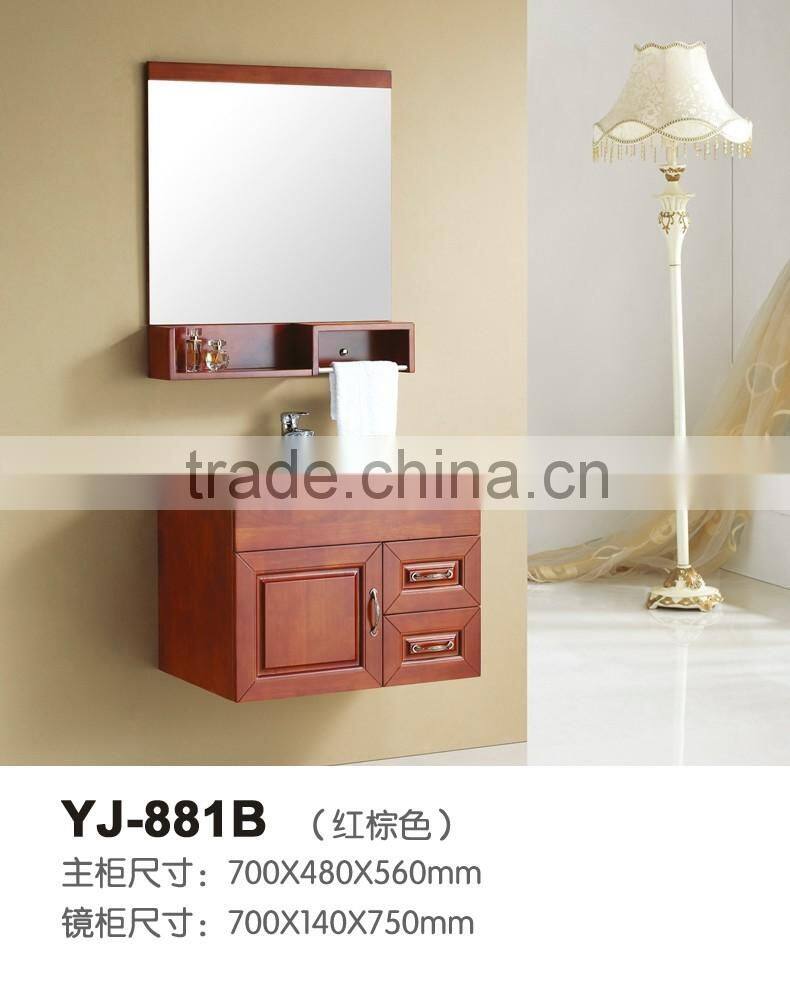 Hot sale modern design solid wood material antique color cheap single bathroom vanity
