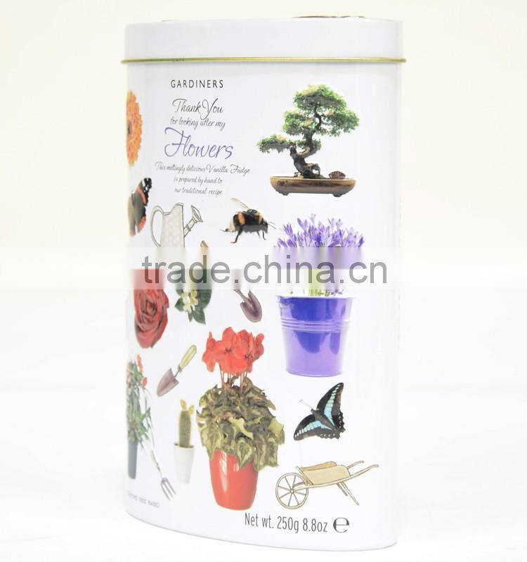 Oval game tin box for kids' playing tools storage