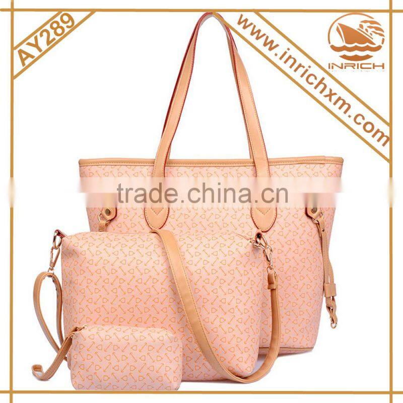 handbag 3pcs, china wholesale cheap pu handbag, skull handbag wallet