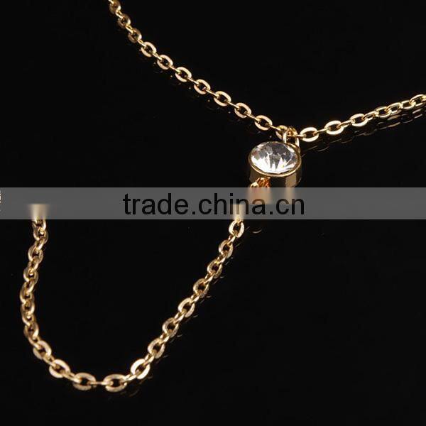 diamond tassels women long thin chain necklace