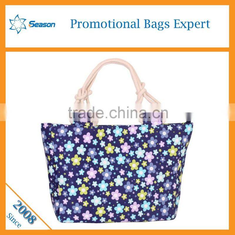 Custom flowers promotional canvas tote shopping cotton canvas bag