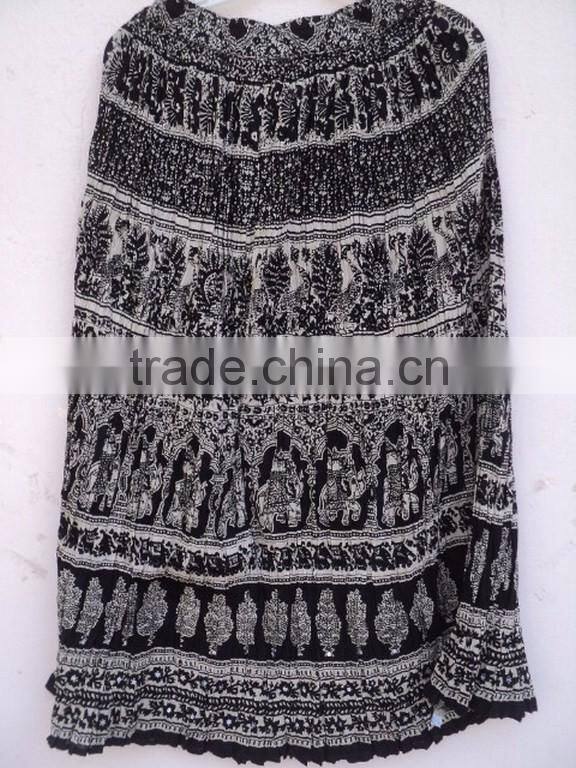 Cotton 2016 latest pattern dancing skirts wear / penal printed best quality indian skirts wear