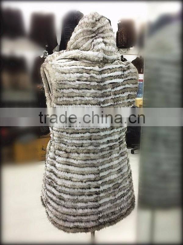 Women Clothing Natural Colour Wholesale Knitted Genuine Mink Fur Vest