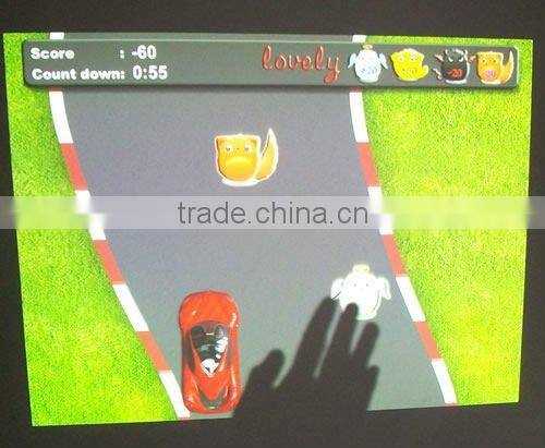 Unlimited effects projection system, interactive wall systems for advertising, exhibition, entertainment