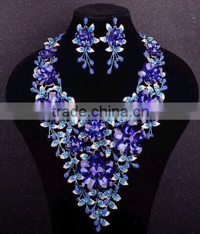 2016 New arrival costume & fashion jewelry for Aso ebi party/High end fashion jewelry necklace wholesale