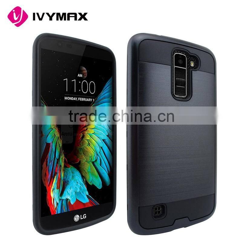Wholesale shockproof hybrid phone case for LG K10 silicone+pc covers