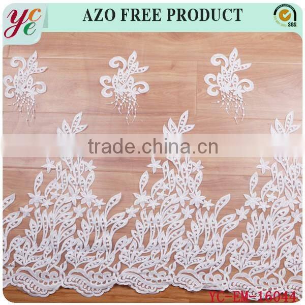 Grass fashion design african organza lace fabric embroidery