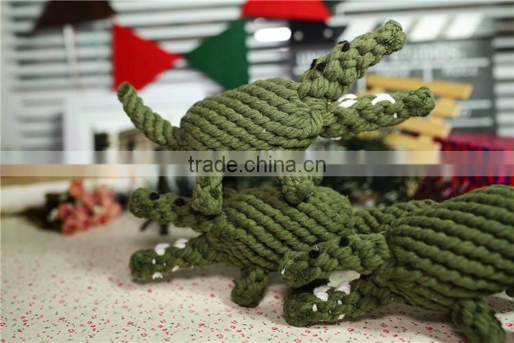 Crocodile shape rope pet dog toy