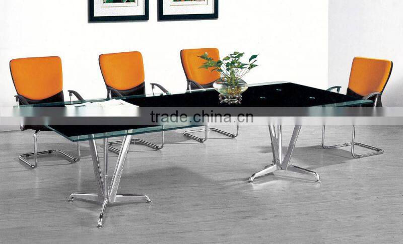 office furniture 8 seaters meeting desk glass conference room table PT-C012