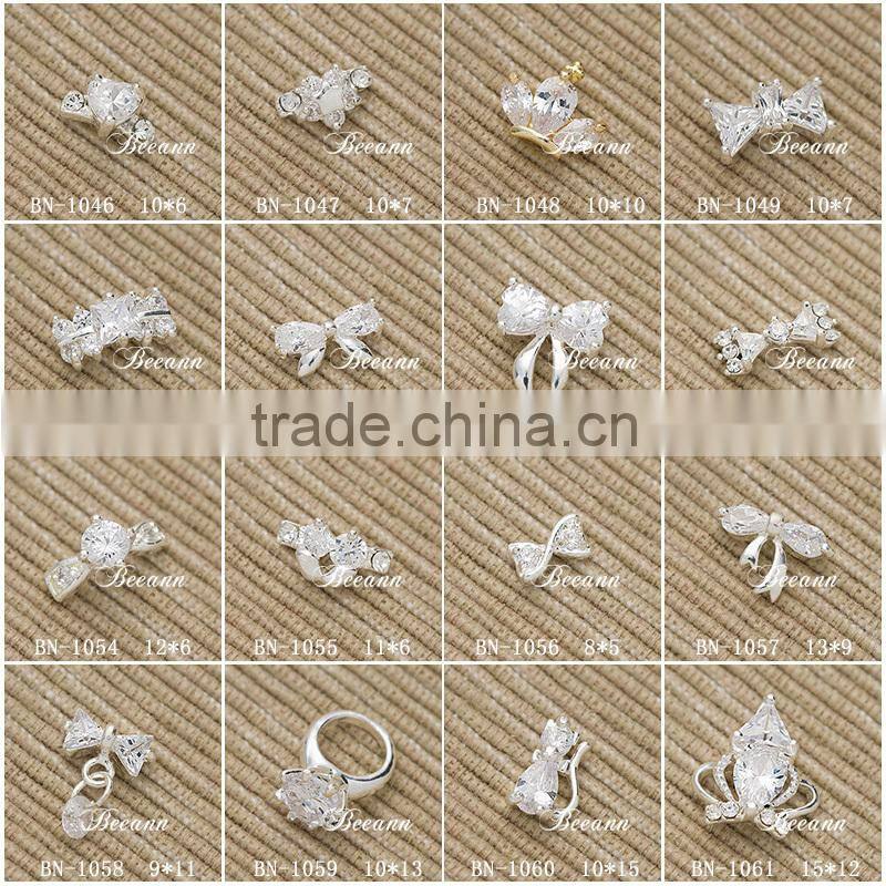 2015 DIY Yellow Colour Cross Zircon Nail Art Jewelry