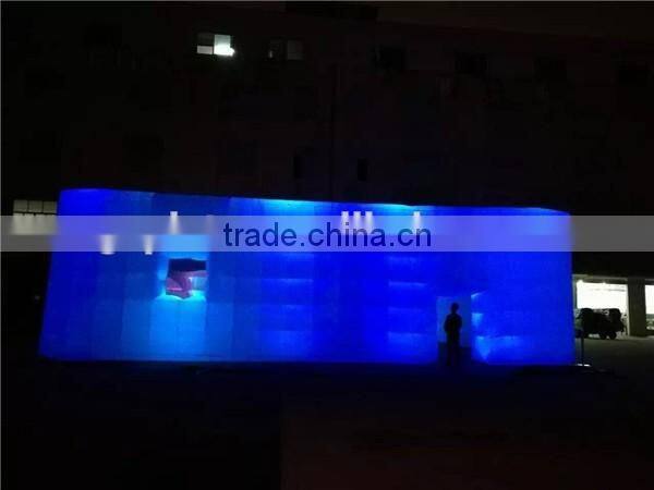 giant inflatable building/ inflatable lighting house with transparent door