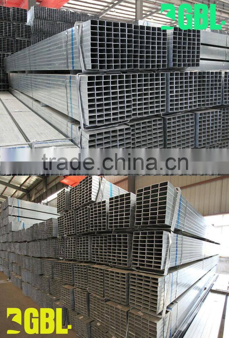 wholesale lightweight hollow section retangular weld dn50 hot dipped galvanized steel tubing