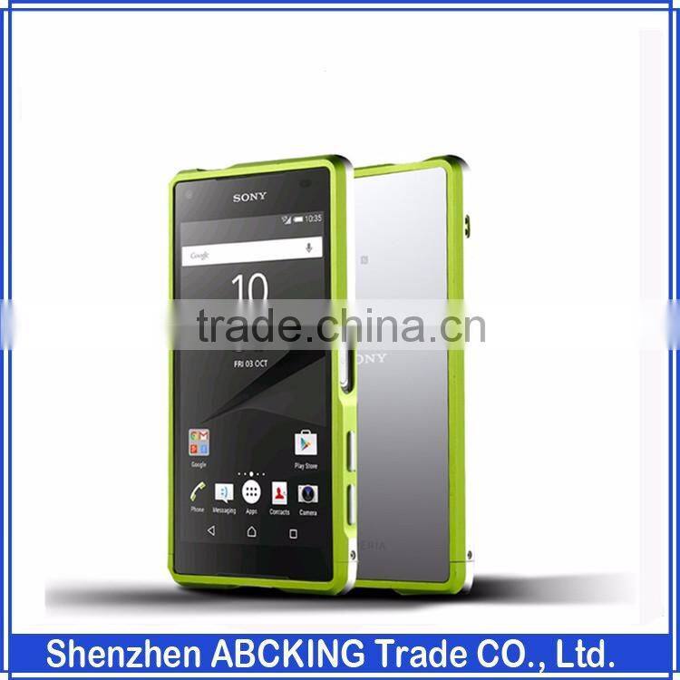 Ultrathin Aviation Screw Frame Cover Metal Aluminum Bumper for Sony Xperia Z5 Z5 Compact Back Case