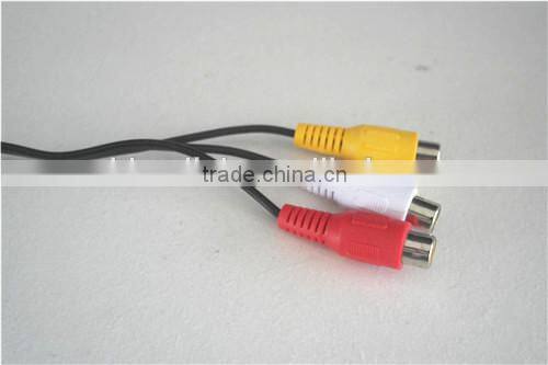 4poles 3.5mm yellow male to 3RCA Female audio cable top quality cabletolink