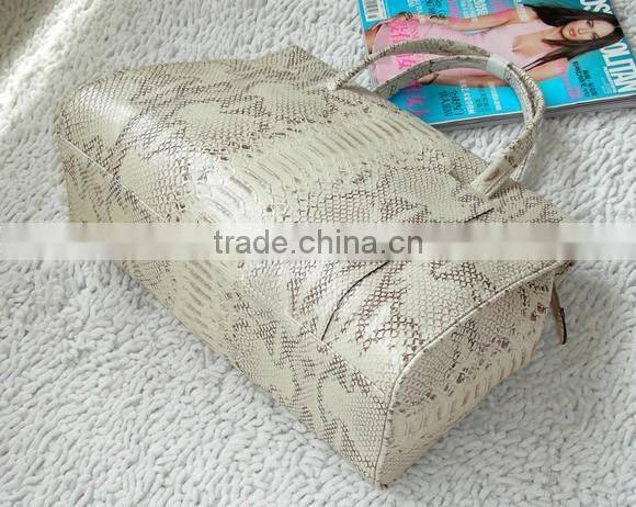 New design custom handbag wax print fabric bag and PU top handle bag
