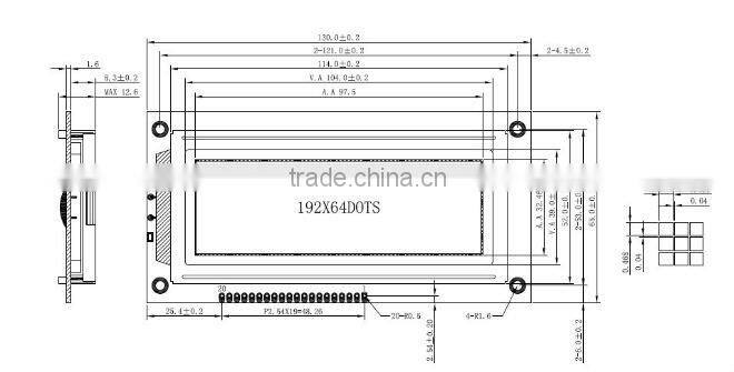 lcd display 19264 Graphic 192x64 dot matrix lcd