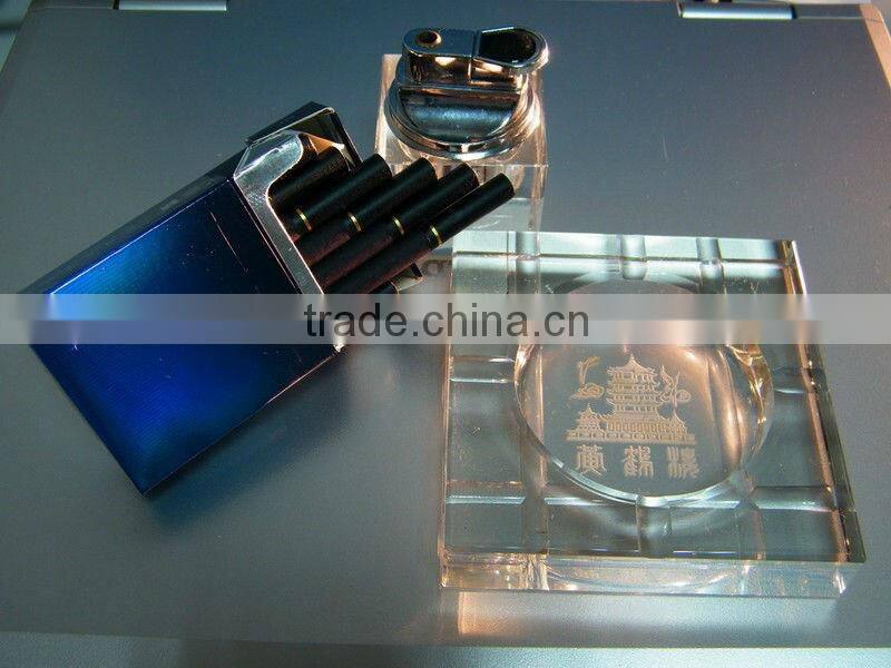 crystal ashtray 3D Laser Engraved Crystal Crafts (G-397)