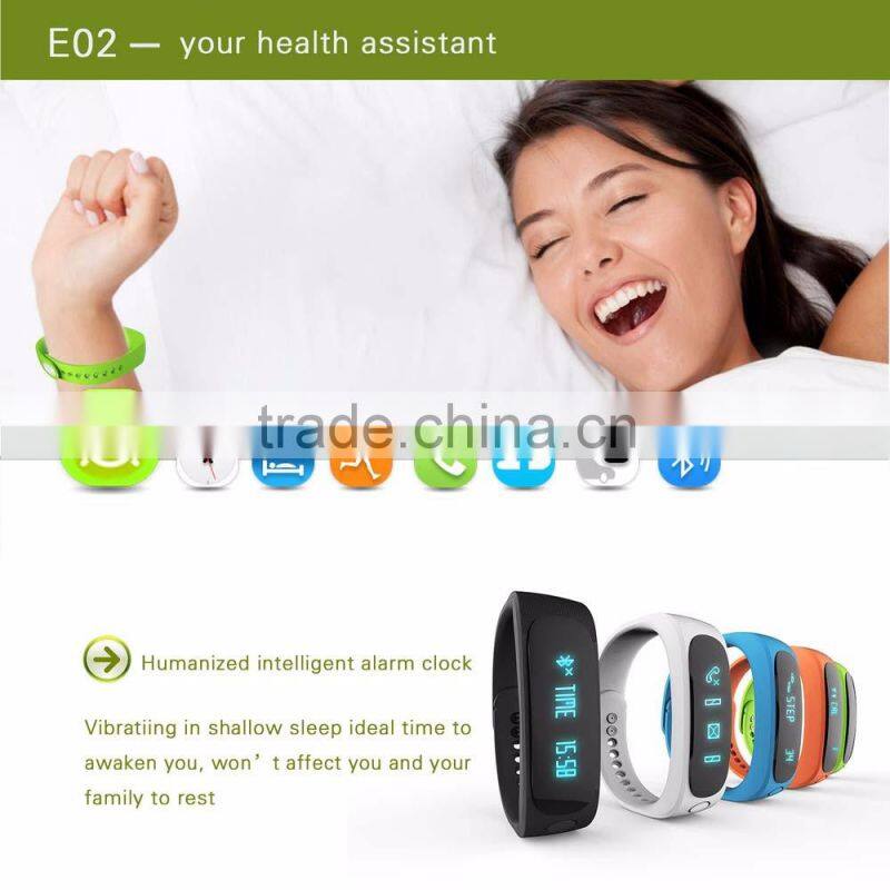 New Smart Wristband E02 digital watch for Iphone Android phone Smart Bracelet Call Remind Pedometer FitnessTracker Women Watch