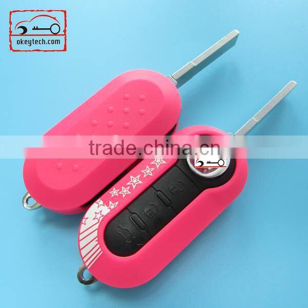 Best price car key shell Fiat key cover 3 button remote key shell for shell key fiat 500 key for fiat key shell