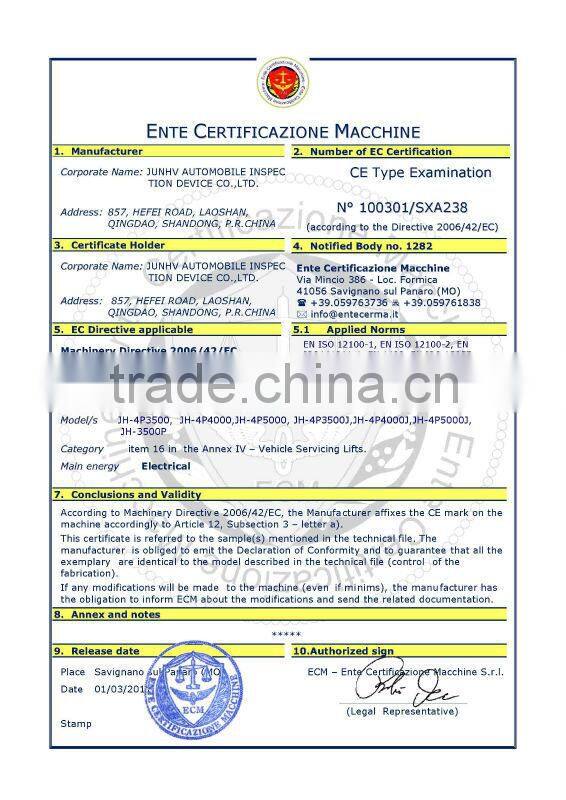 JUNHV best selling parking car lift with standards CE certificate JH-TP2700B