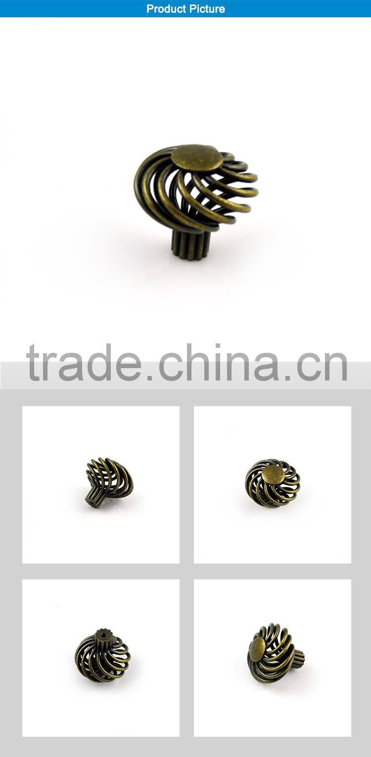 Bottom price hardware products fancy iron furniture bed knobs