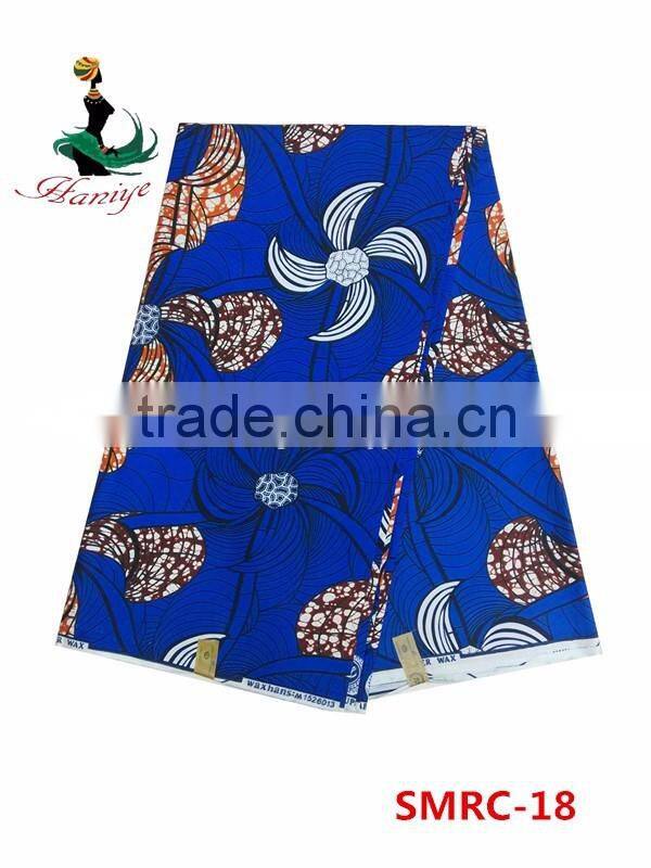 African Angelina fabrics Ankara real wax print fabric SMRC-21 african wax print fabric for wholesale