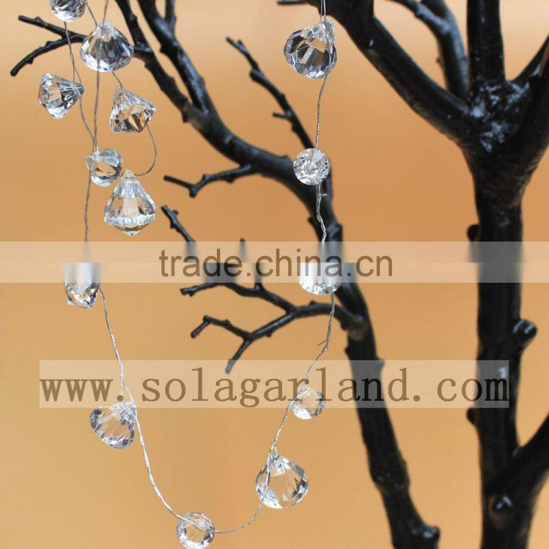 1.2M Crystal Diamond Drop Beaded Branch Wire Acrylic Bead Garland crystal beads wedding table decorations