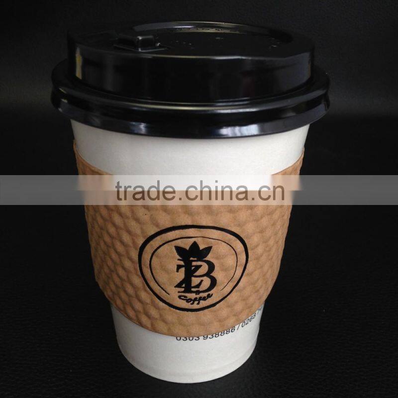 customized disposable 16 oz coffee cup with sleeve
