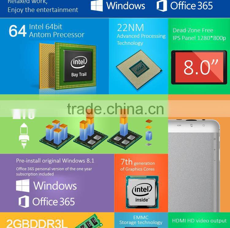 8 inch windows 8 tablet PC with Intel CPU