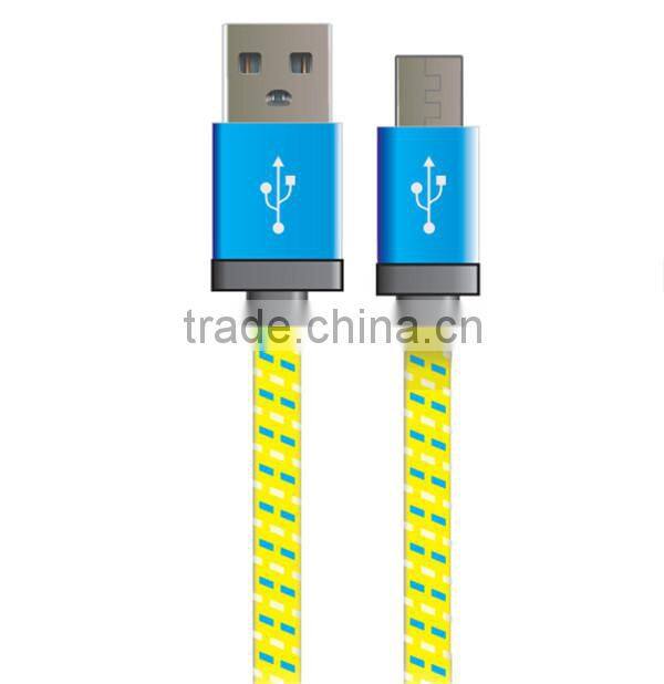 2015 high quality hotsale woven nylon fiber braided USB Cable Mobile Phone Charging Cable for Samsung galaxy S3 S4 note2 HTC
