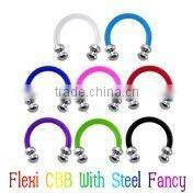 BIOPLAST Green Blue STREAK Circular Horse Shoe CBR ring