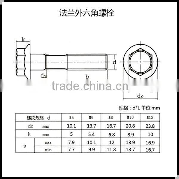 M10 M12 High Tensile DIN 931 Flange Hex Bolt
