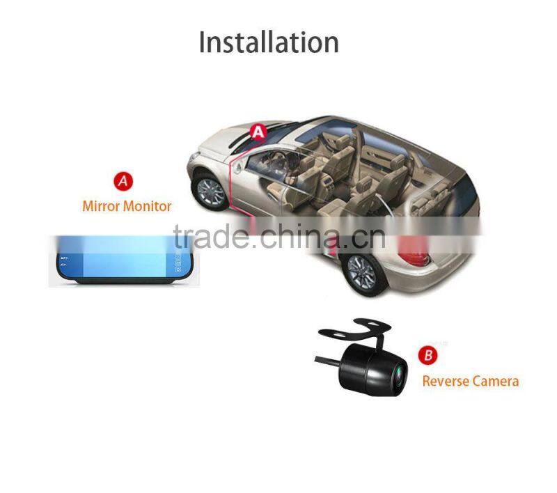 Car Mirror Parking Sensor with Wide Rear View
