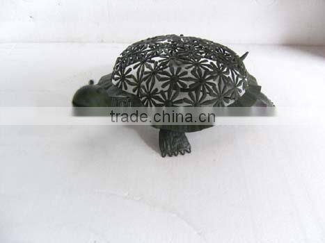 wholesale outdoor yard art handicrafts deck decor, wrought iron animal status ornament, turtle garden metal decoration